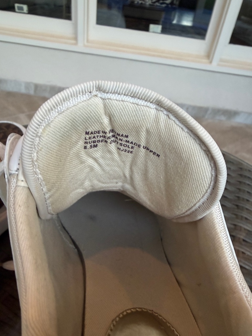 Michael Kors White Sneakers with Brown Logo Panels and Gold Accents - Picture 6 of 7